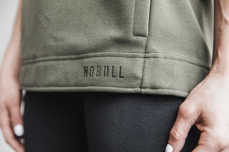 Women's Nobull WoArctic Sleeveless Cowl Hoodie Olive | SG M3135Q